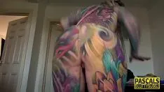 Play Woman full of tattoos brutally beaten and fucked