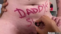 Play He draws his pussy on his belly as he knows how to do it best