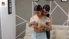 Play A black girl sucks the cock and rubs it very well and very spectacularly because she